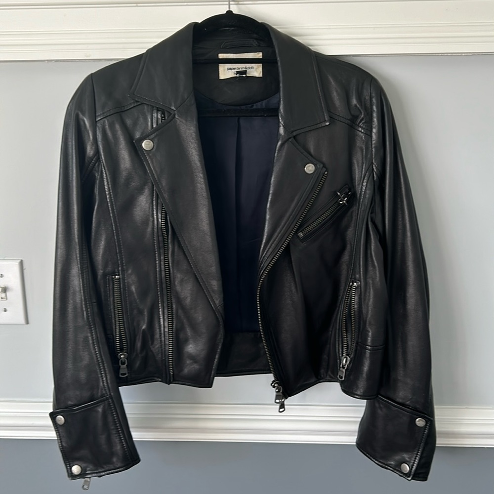 Black Leather Jacket Size Extra Small - image 1